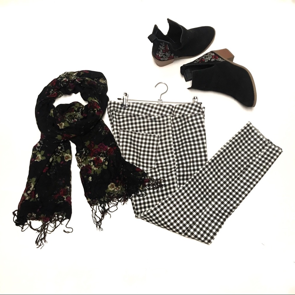 B&W GINGHAM DENIM PANT